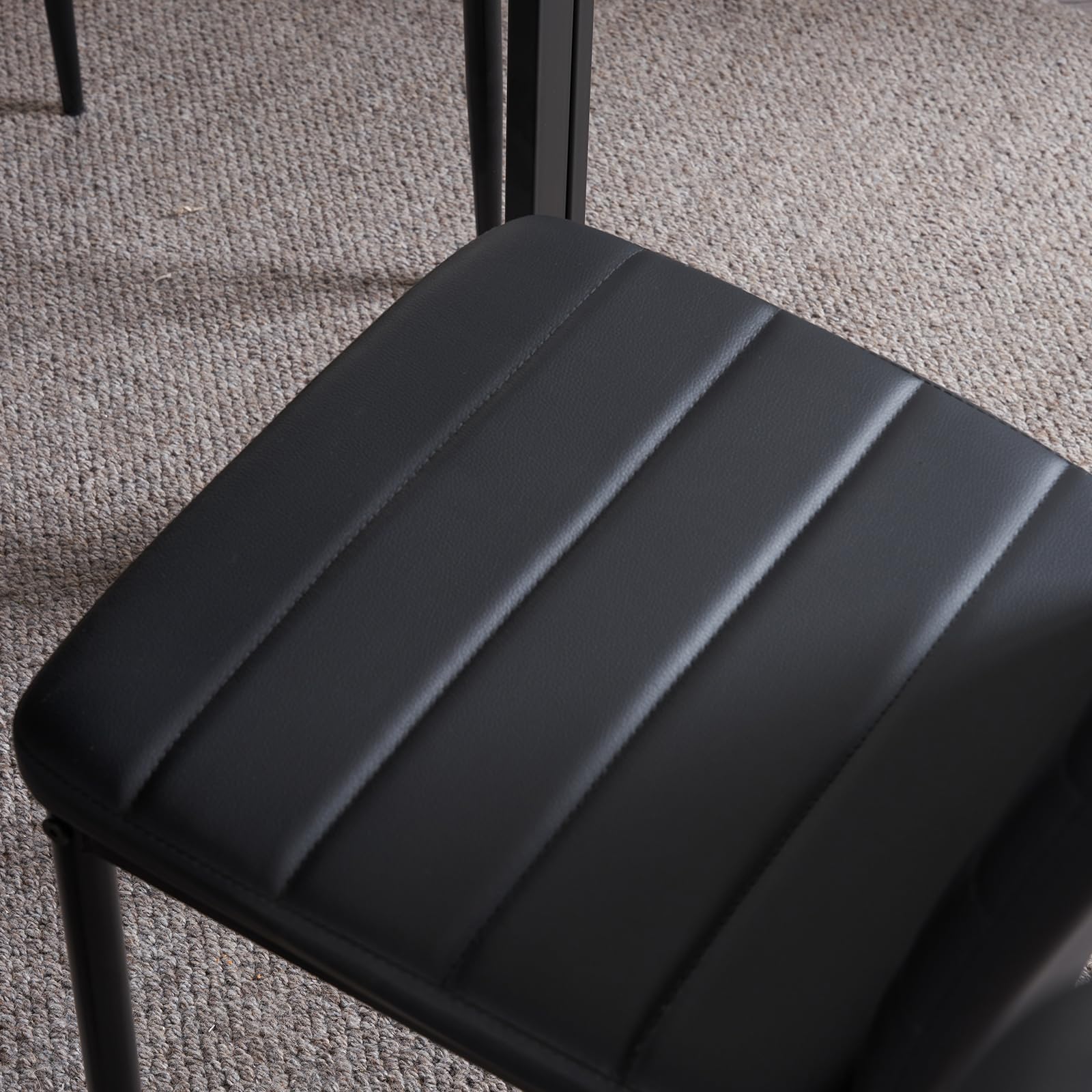 LEADZM küchenstühle 6er Set Esszimmerstühle mit hoher Rückenlehne wasserdicht für Esszimmer & Küche Esszimmerstuhl Stühle 120kg (Schwarz, 6er Set)