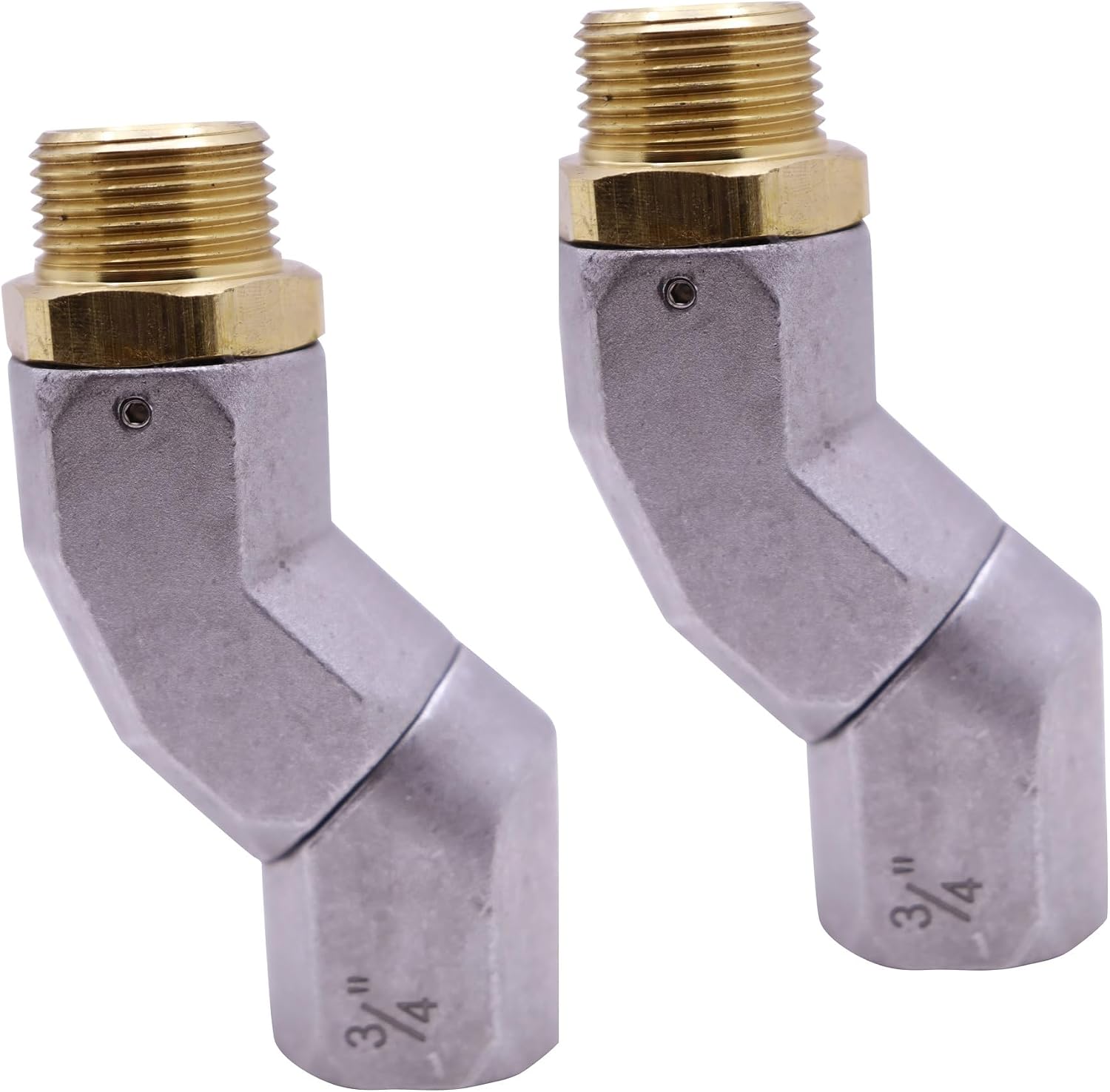 Fuel Hose Nozzle Swivel, 3/4" Dual NPT Threads Fuel Transfer Swivel Multi Plane 360 Rotating Fuel Tank Fuel hose Connector for Fuel Pump Hose Nozzle Transfer Diesel Gasoline Kerosene