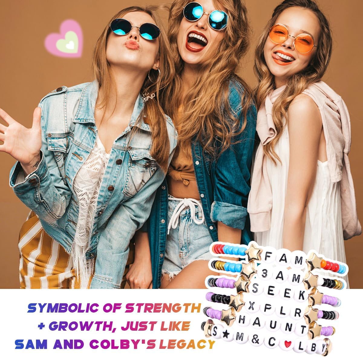 AICase for Sam Merch Inspired Colb y Bracelets 6 Pcs Stackable Stretch Friendship Beaded Bracelets Costume Cosplay Outfit Merchandise Jewelry Gifts for Fans Women Birthday Christmas_69 - Image 6