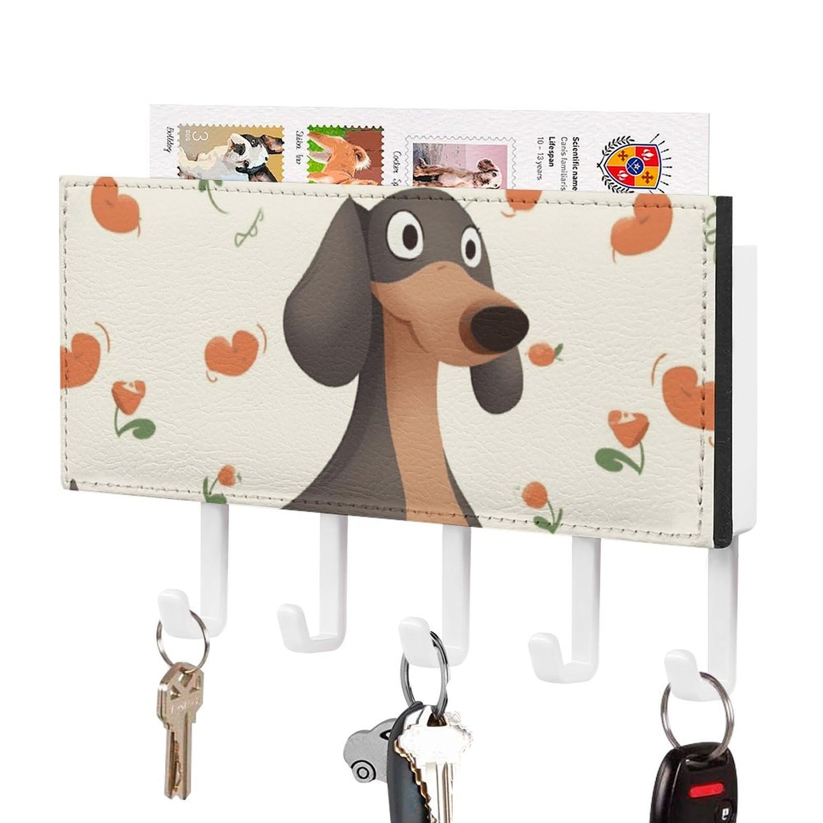 Cadeau teckel I Love My Dog Dachshunds support mural rustique d'entrée