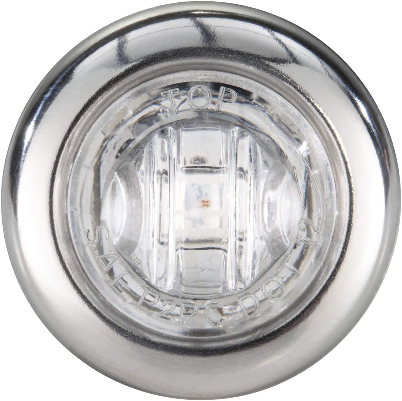LONG HAUL 3/4" Clear/Amber LED Clearance Marker Bullet Marker Lights with Connector Ends and 316 SS Trim Ring (10 Pack)