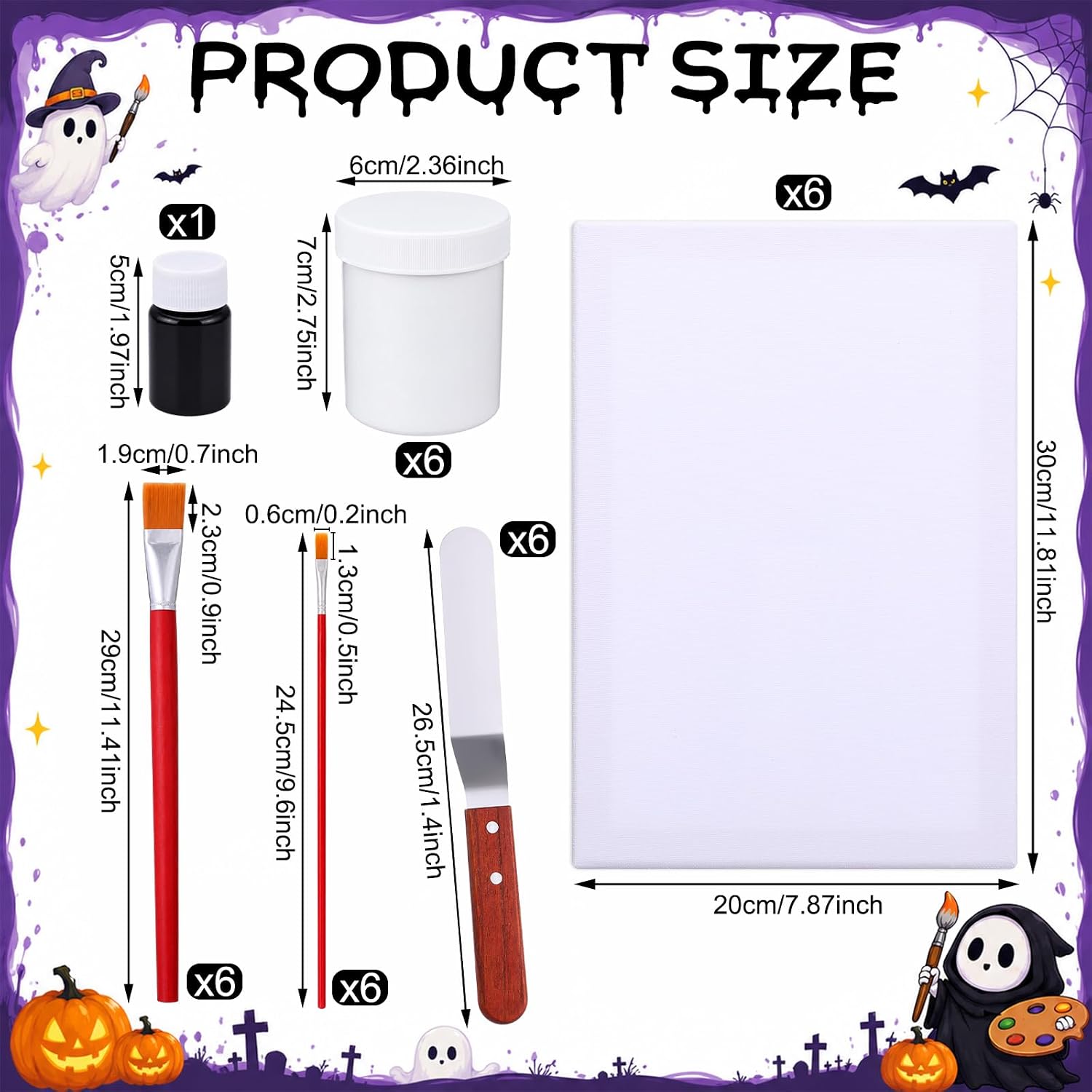 Sabary 6 Set Halloween Textured Ghost Painting Kits DIY Halloween Craft