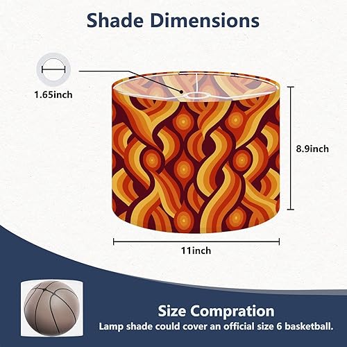 Miniatura 2 de Drum Lamp Shade 70s retro seamless material Lampshade for Floor Lamps Table Lamps Pendant Light 11"x8.9" Replacement Linen Large Lamp Shades Easy