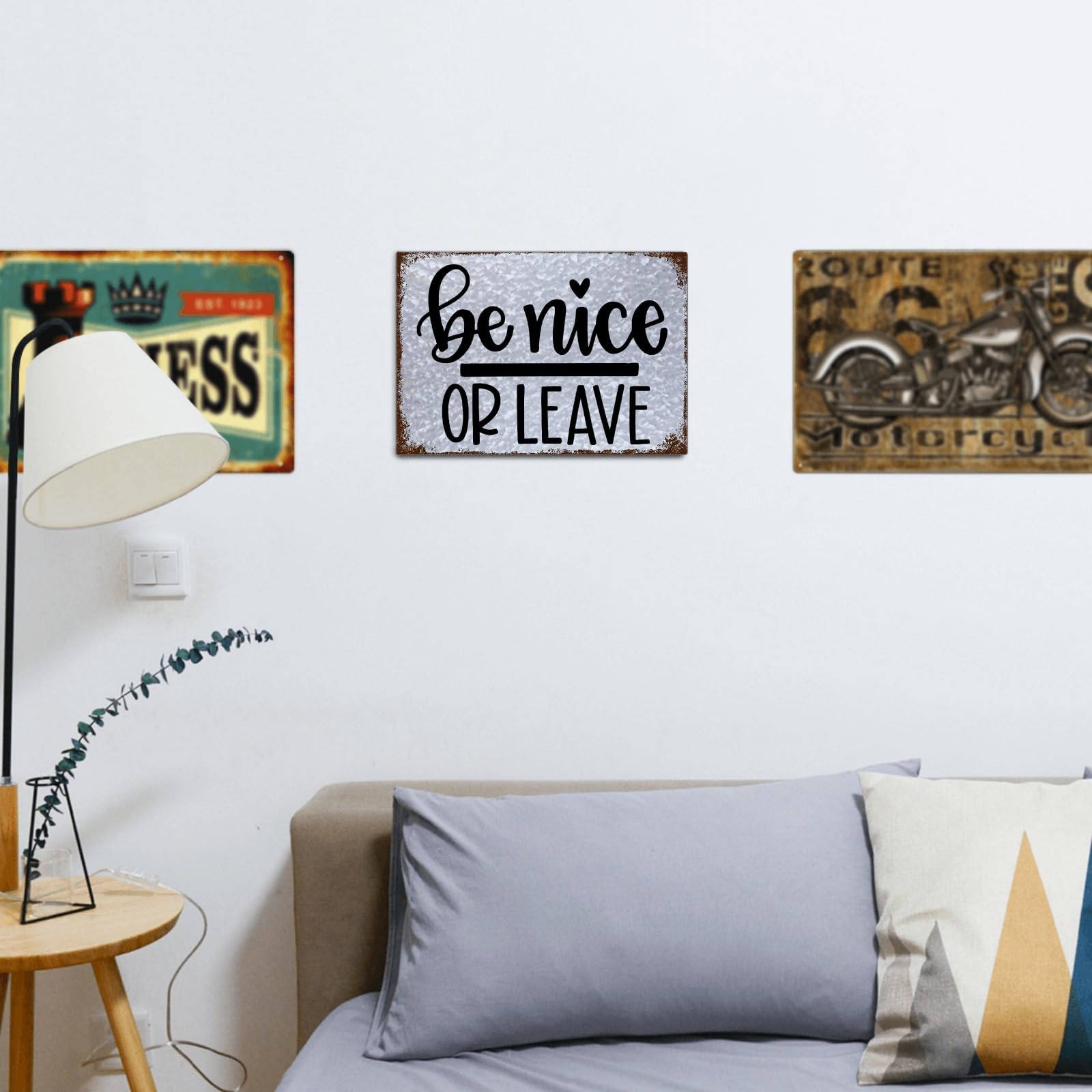 Amazon.com: Be Nice Or Leave Sign Funny Signs For Yard Decor Sign