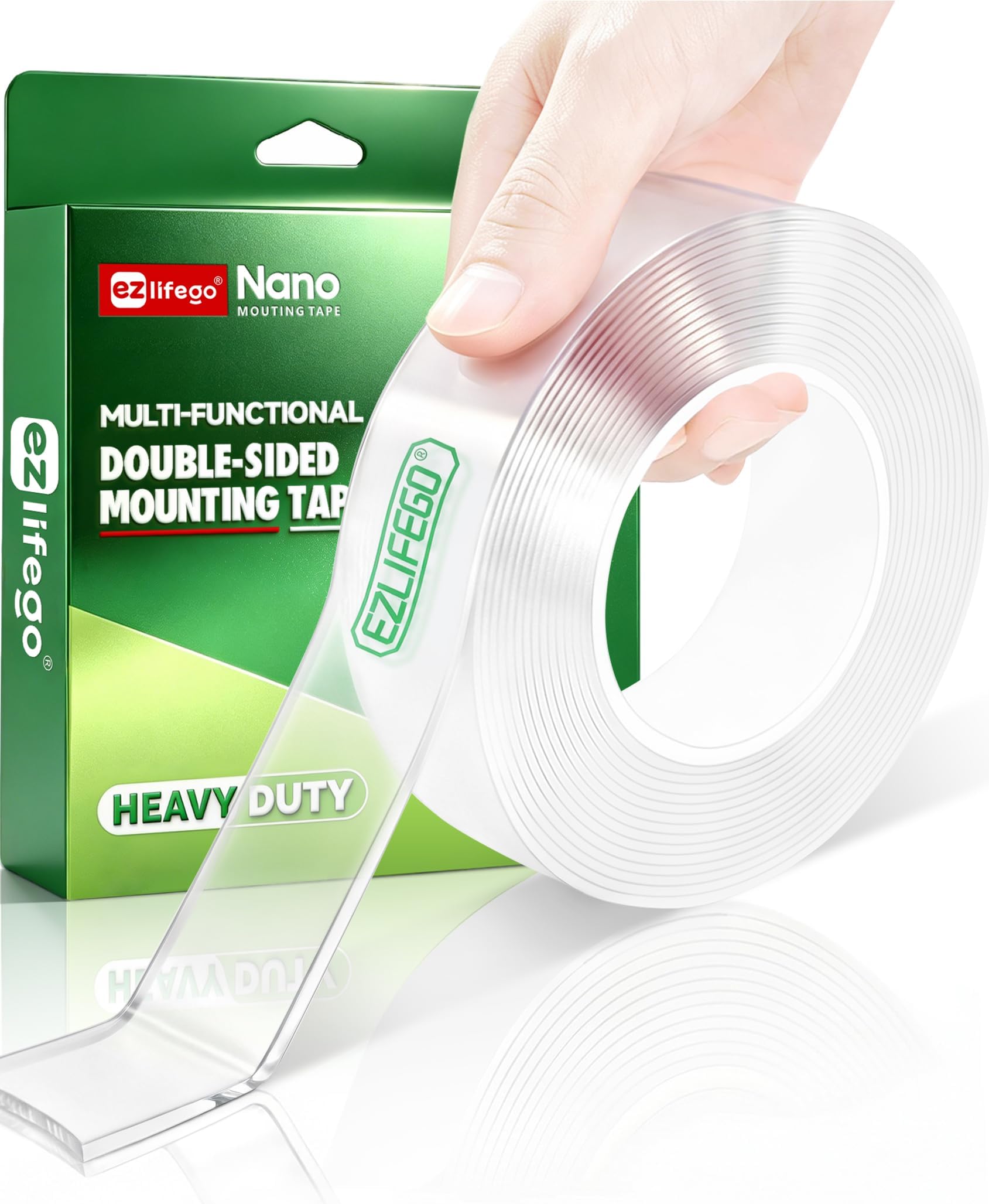 EZlifego Heavy Duty Invisible Bond Nano Double Sided Mounting Tape, 9.85FT