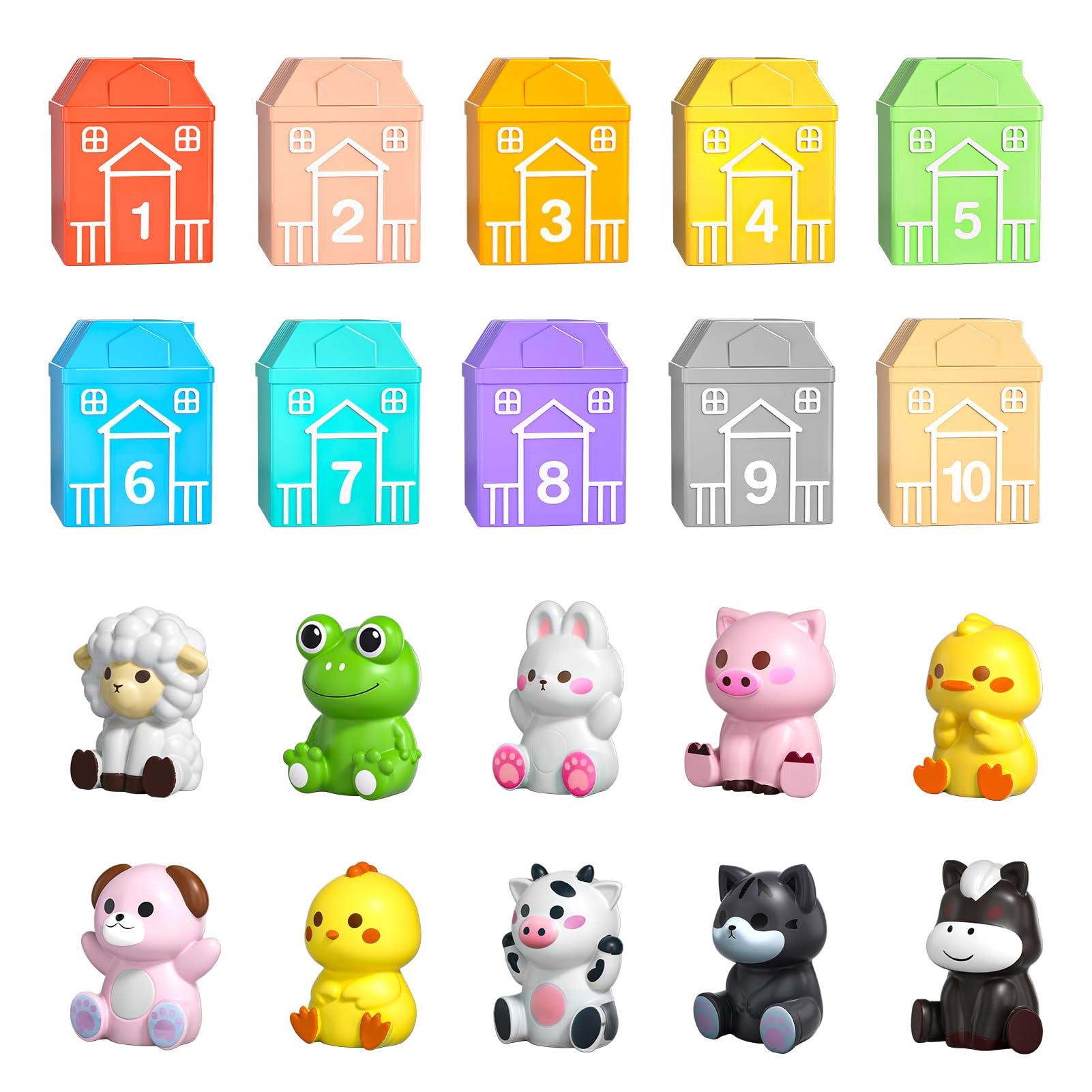 Toddler Preschool Learning Toys for 1 2 3 Year Old Boys Girls, 20 Pieces Farm Animal Montessori Toys for Toddlers 1 2 3 Year Old, 1 2 3 Year Old Boy Girl Kids Birthday Christmas Preschool Toys Gift