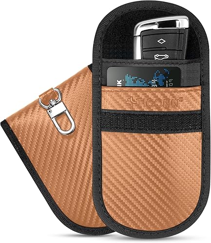Vista 9 de TICONN Faraday - 2 bolsas para llavero, protector de jaula Faraday de 3.5 x 5.0 pulgadas, bloqueo de señal RFID para automóvil, bolsa antirrobo Negro
