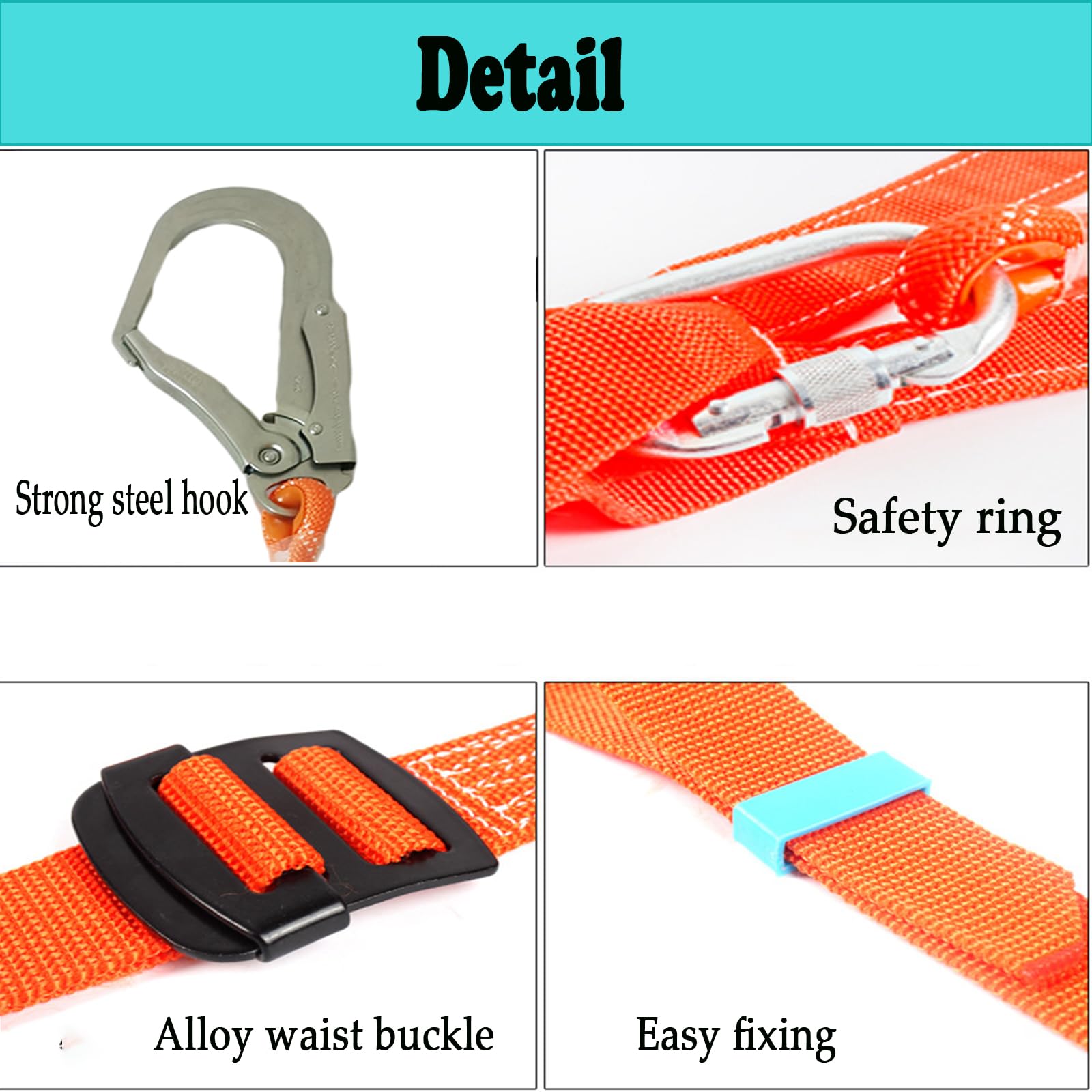 Cintura di sicurezza anticaduta, cintura da arrampicata, 3 m, protezione anticaduta