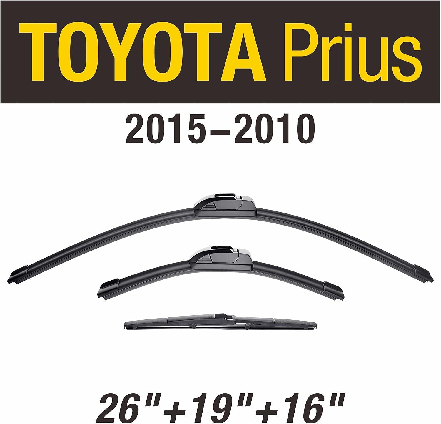 3 wipers Replacement for 20152010 Toyota Prius, Windshield