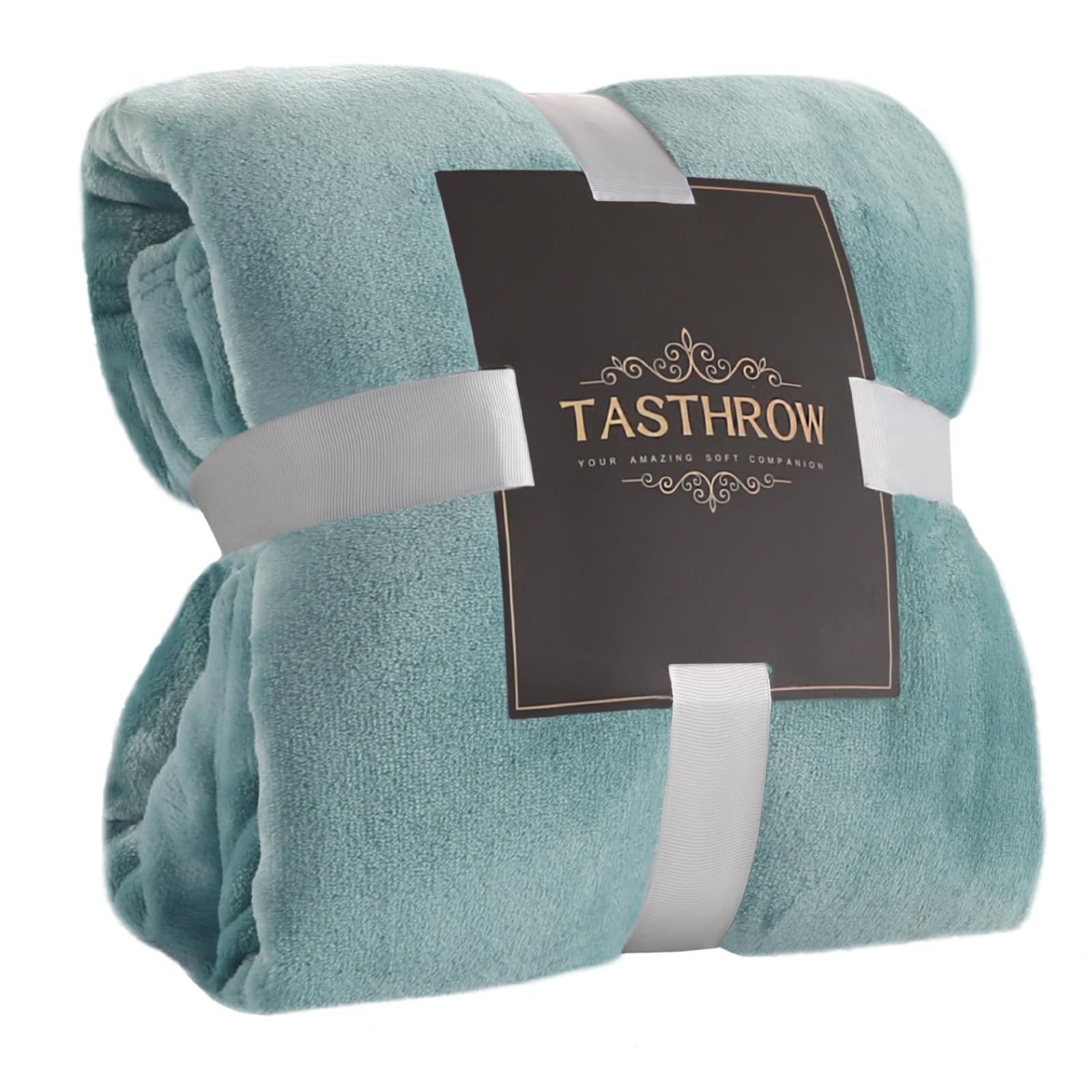 TASTHROW Manta Cama de Microfibre Franela, Suave Manta Manta Polar Franela Ligeras Mantas para Cama de Reversible (Azul Verde, 150x200cm)