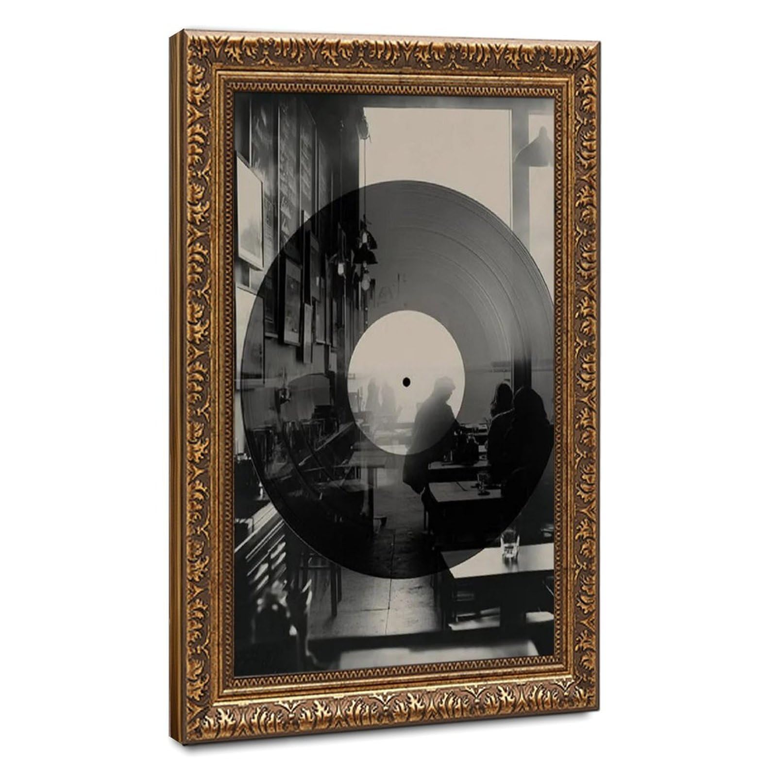 Poster vinyle Café noir et blanc double exposition 40x60 cm - 8
