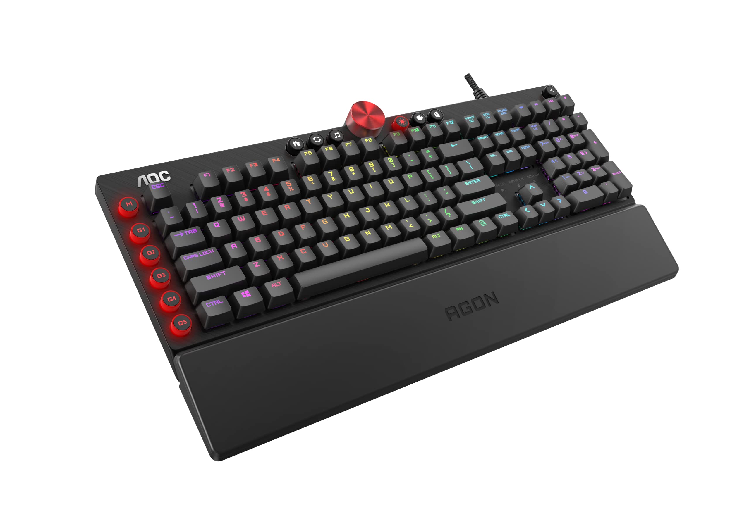Agon by AOC AGK700 Tastiera da gioco - Layout italiano - Interruttori Cherry MX Red - Anti-Ghosting - Software AOC G-Tools - Rollover N-Key