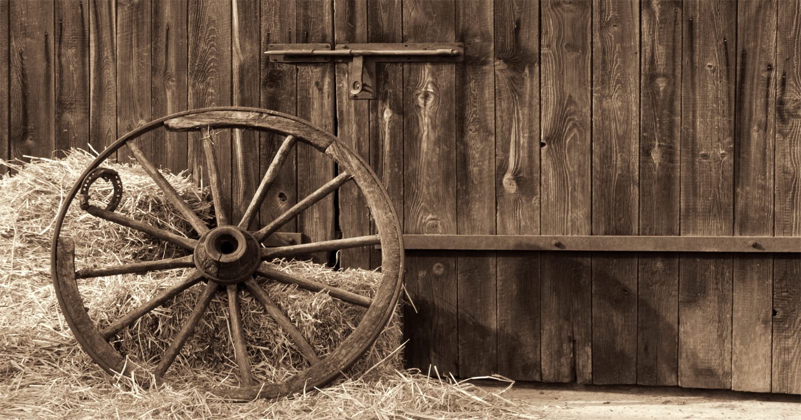 BELECO 6x3m Sfondo Cowboys, Porta di Fienile, Ruota Antica, Balli di Fieno, Tema Country, Decorazione Western, Foto per Bambini e Adulti.