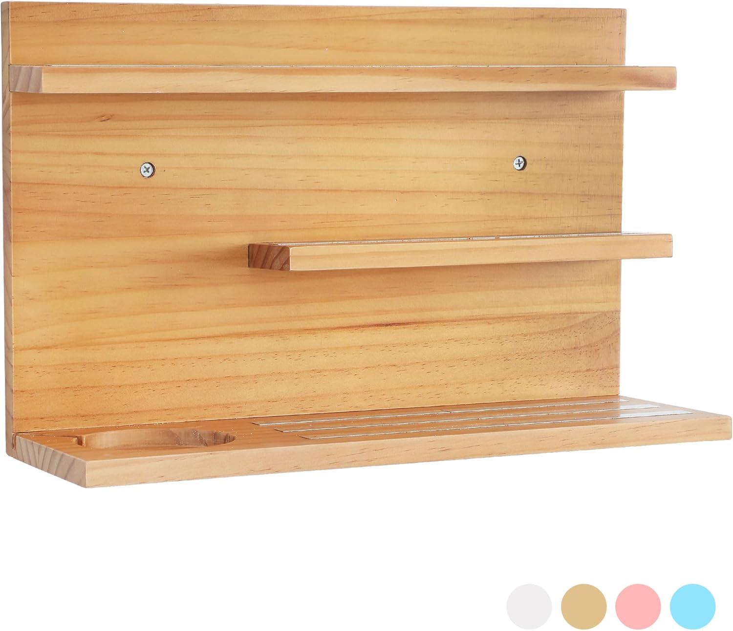 PHOENANCEE for Tonies Shelf Magnetic,for Toniebox Figures Storage Display Shelf (40-48 Character),Wall Floating Shelves Wooden,Compatible Charging Station for Children Kid's Room,Pine,3 Tier