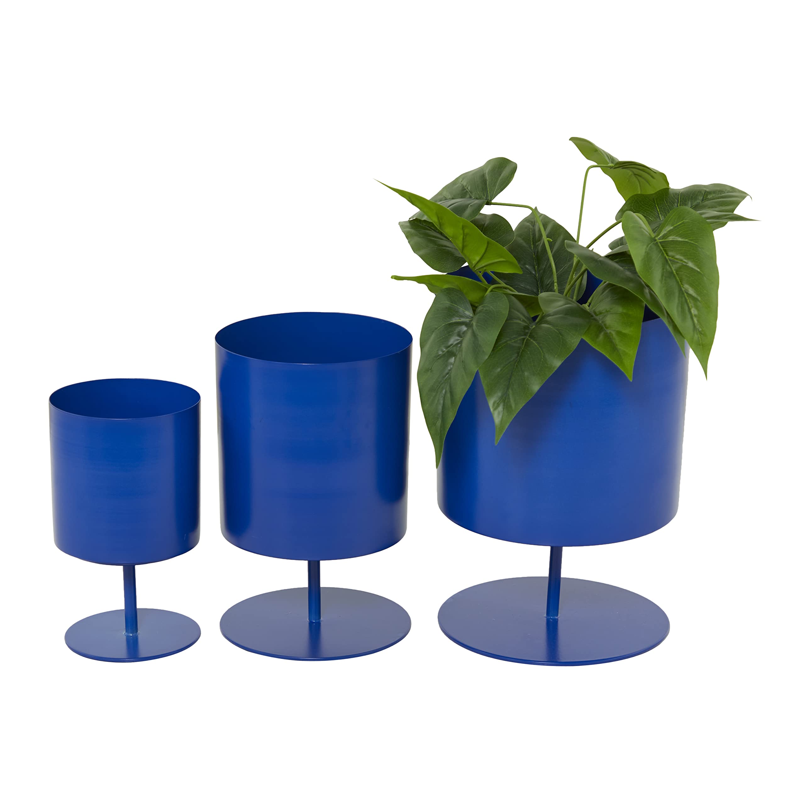 Jardinière d'intérieur Deco 79 en métal bleu haut de gamme