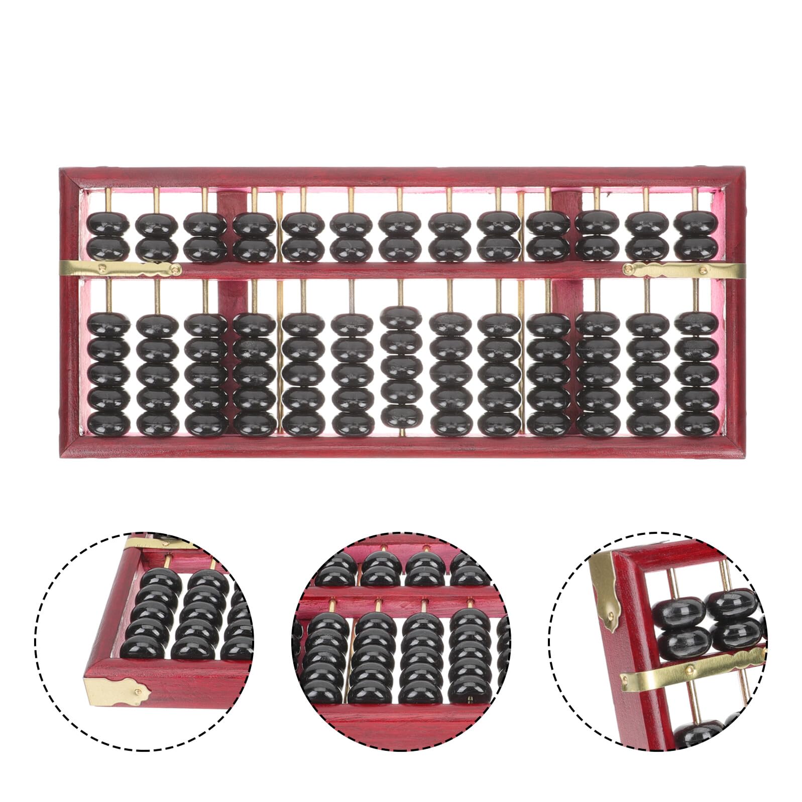 Ábaco Retro 13 Columnas 7 Cuentas para Niños, Madera E Hierro