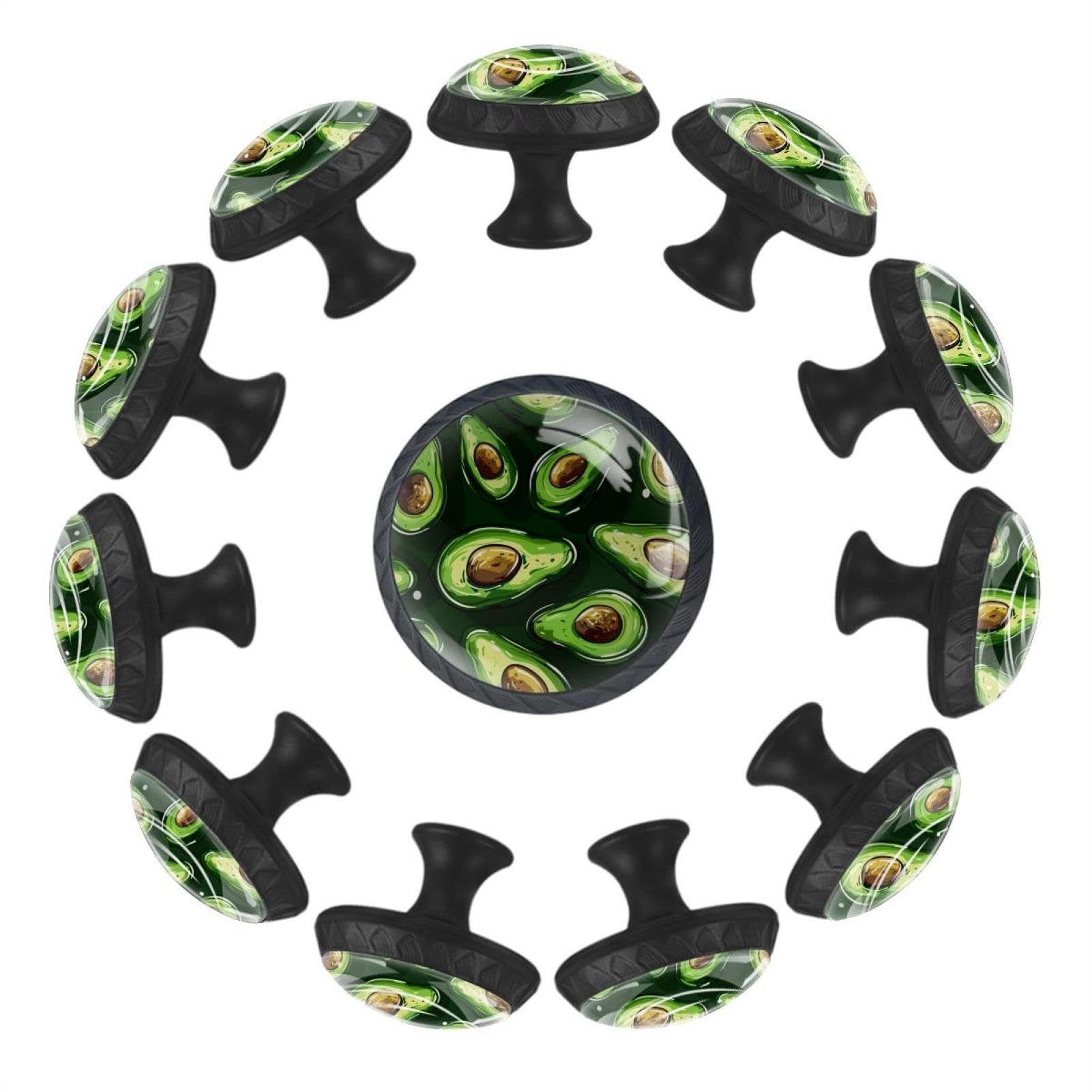 Boutons de tiroir en verre avocat durables et poignées décoratives transparentes de placard