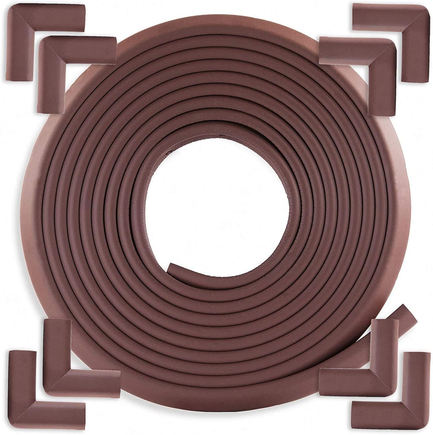 5M Baby Proofing Edge Corner Guards Safe Edge Corner Cushion Child Safety Furniture Bumper Table Protectors Pre Taped Corners Coffee brown