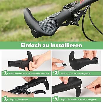 Manopole Per Bicicletta ROGTYO - Ergonomiche, Antiscivolo, Lock-On A 2 Viti, Per MTB, City Bike E Strada, 22mm