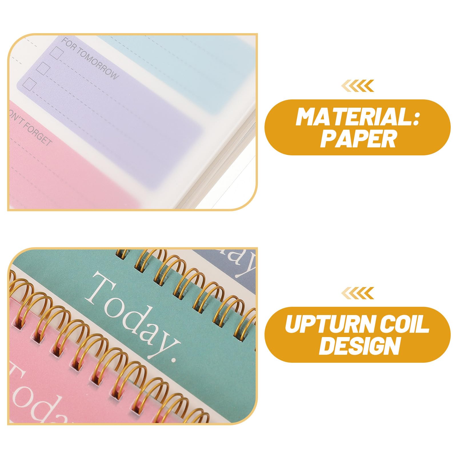 Lot de 3 Blocs-notes Détachables pour Agenda Quotidien Spirale, Papier Portable et Design Antidérapant, pour Planifier Vos Activités et Études