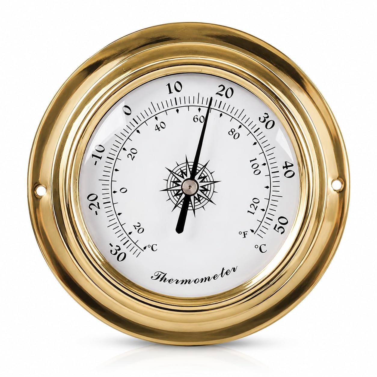 Boat Thermometer Nautical Brass Wall Thermometer Marine Weather Gauge