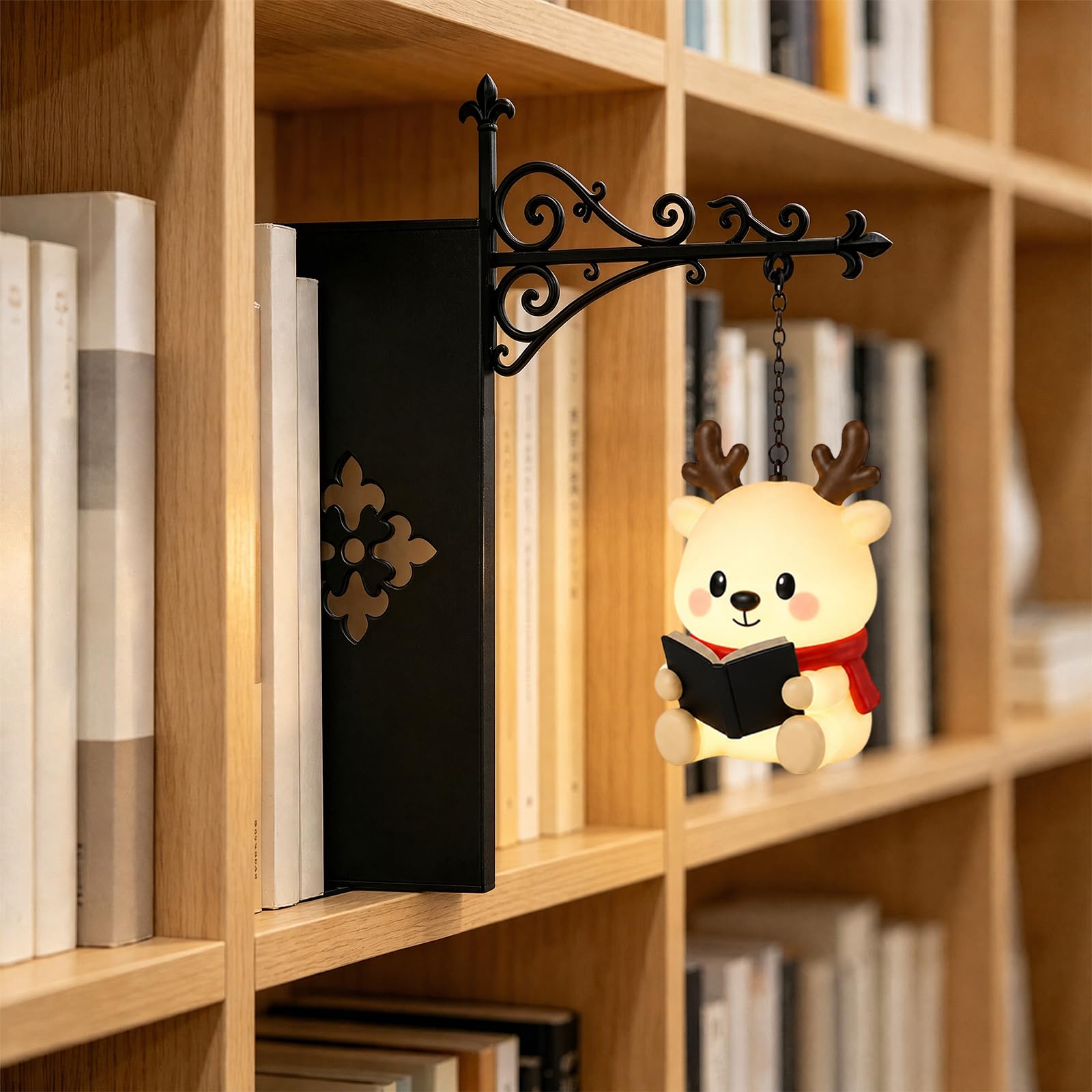Aukojoy LED Library Lantern Bookshelf Lighting Decorative, Reading Nook Nightlight, Bookcase Lamps, Vintage Book Nook Lamp, Table Desk Luminaires,Halloween Gifts (EE)