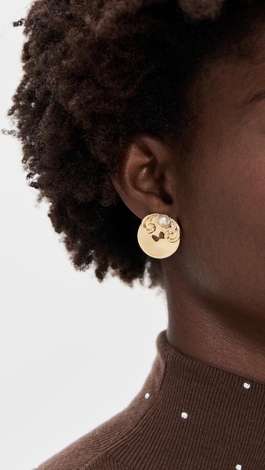 Lele Sadoughi Women's Filigree Disk Button Earrings, Gold 720, One Size - Image 3