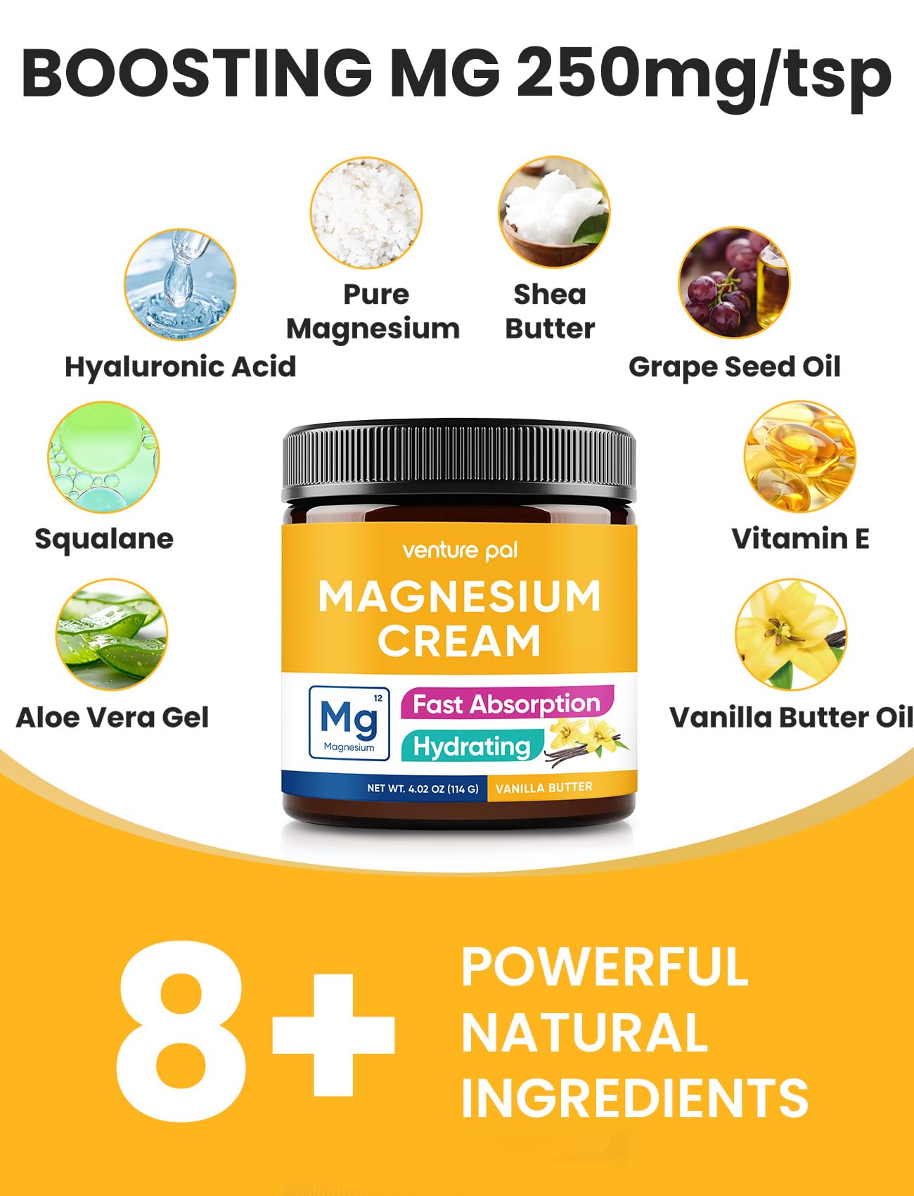 Venture Pal Topical Magnesium Cream, Highly Concentrated Magnesium Lotion — Amazon image 7