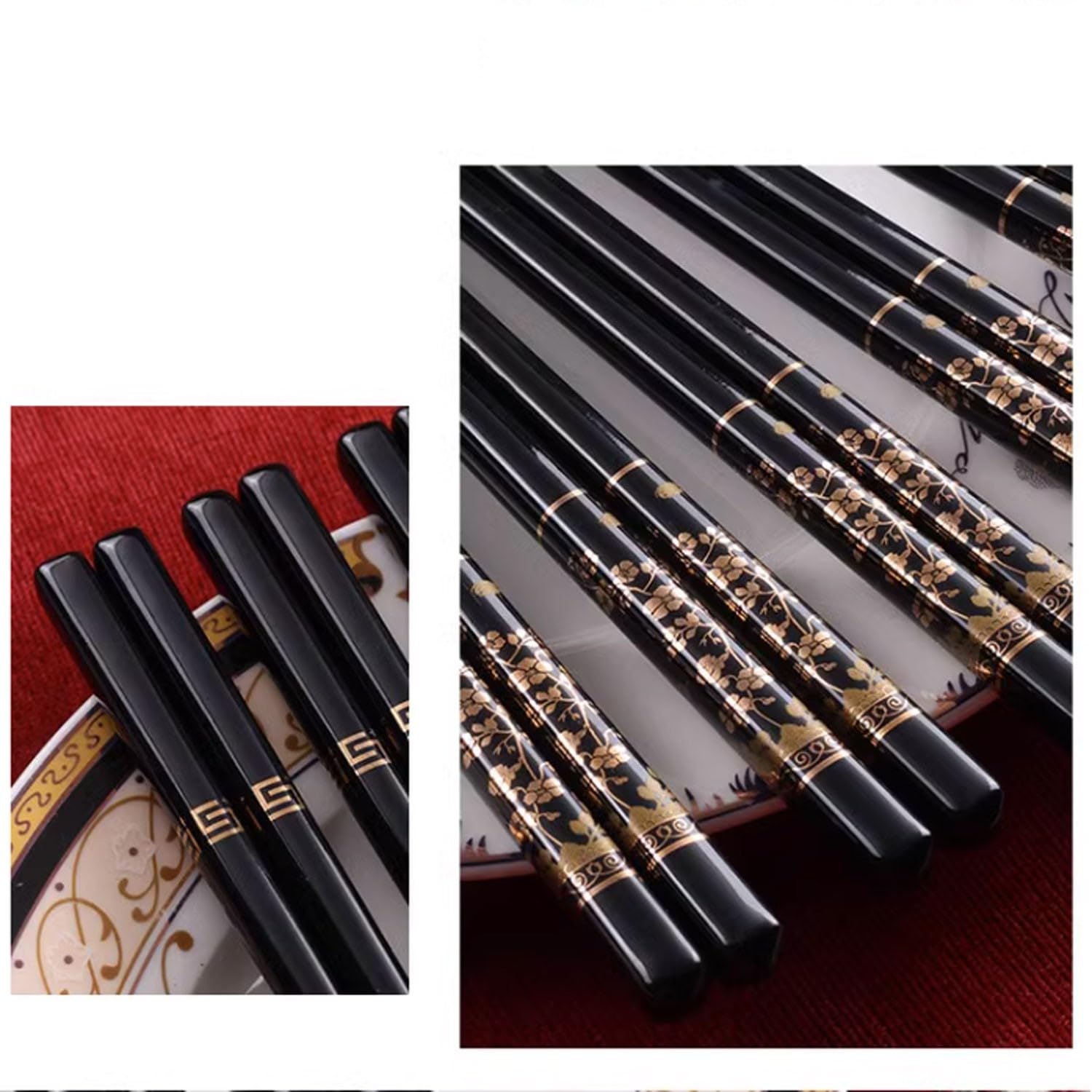 Baguettes Baguettes Baguettes réutilisables 10 Paires de Baguettes en céramique 25 cm Baguettes en Porcelaine Tendre pour la Maison(D 25cm)