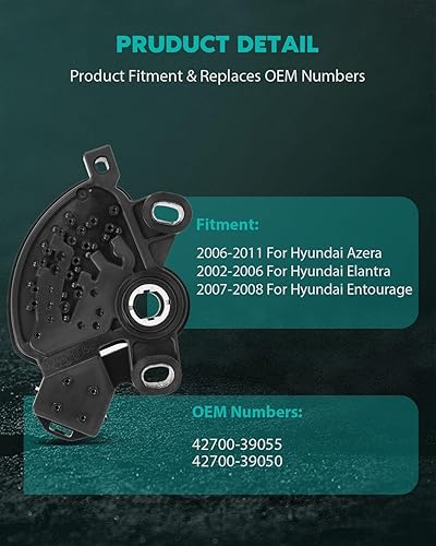 Miniatura 2 de SCITOO Interruptor de seguridad neutro 42700-39055 compatible con Hyundai Azera 2006-2011, 2002-2006, para Hyundai Elantra, 2007-2008 para Hyundai