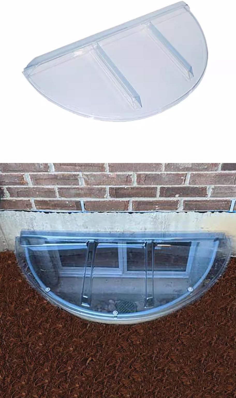 1 Pc Round Flat Window Well Cover 39 Inch Length x 17 Inch Depth x 2.5 Inch Height