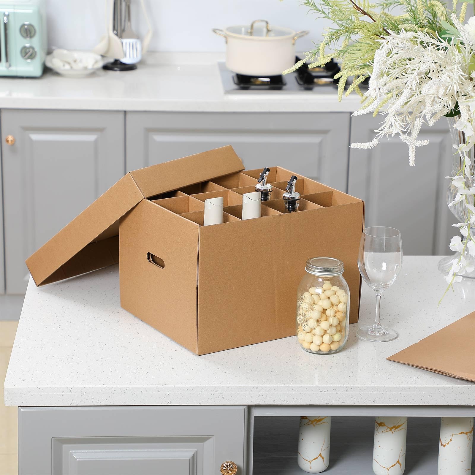 Wine Glass Moving Boxes - Protect Your Stemware -4 Wine Glass Moving Boxes - Protect Your Stemware -4