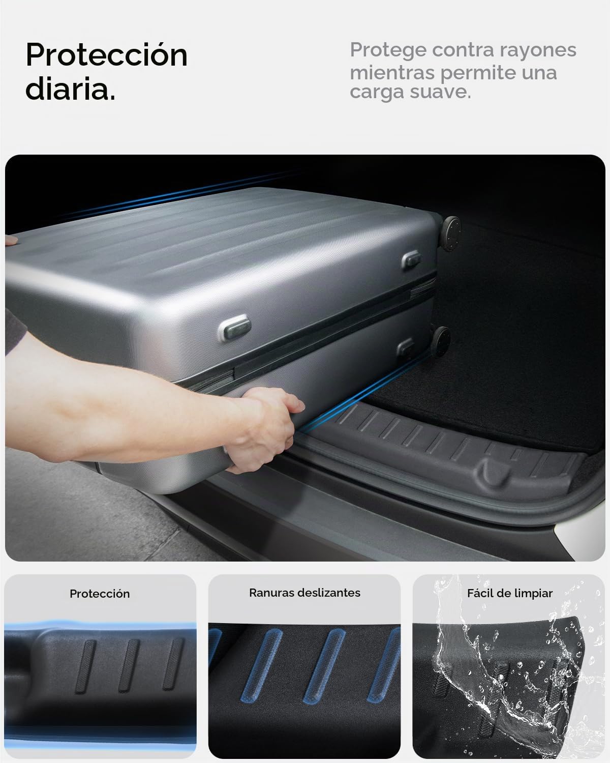 Spigen Tesla Model Y Juniper (Solo Premium y Performance 2025 2026) Protección de alféizar de Maletero, protección Completa de TPE Duradera, Compatible con Accesorios Tesla