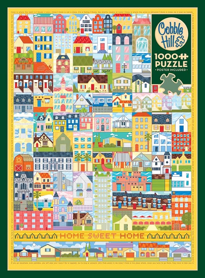 Cobble Hill 1000 Piece Puzzle - Home Sweet Home - Sample Poster Included
