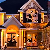Vista 3 de FOIMAS Adhesivo para ventana de Halloween, silueta de monstruo espeluznante gigante, calcomanías para ventana de casa embrujada, decoración