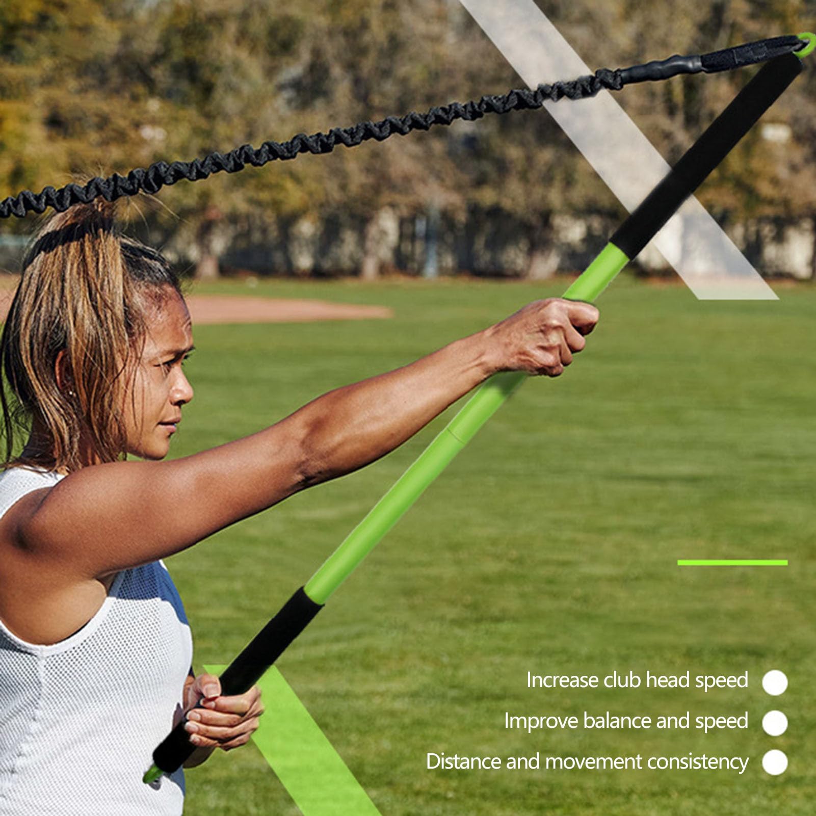 Générique Trainingszubehör für Golfschwing, Fitnessgerät für Golfspieler, Kraft und Balance – Trainingsseil für Golfschwing | für Bodenparcours
