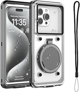 GQ Waterproof Phone Case with Lanyard,Universal Shelf-Check Function Underwater Pouch Dry Bag Beach Travel Essentials Tech Gadgets Gifts for iPhone 15 14 13 11 12 X