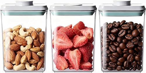 Recipientes herméticos de almacenamiento de alimentos con tapas, recipientes apilables para organización de despensa de cocina, ideal para cereales,