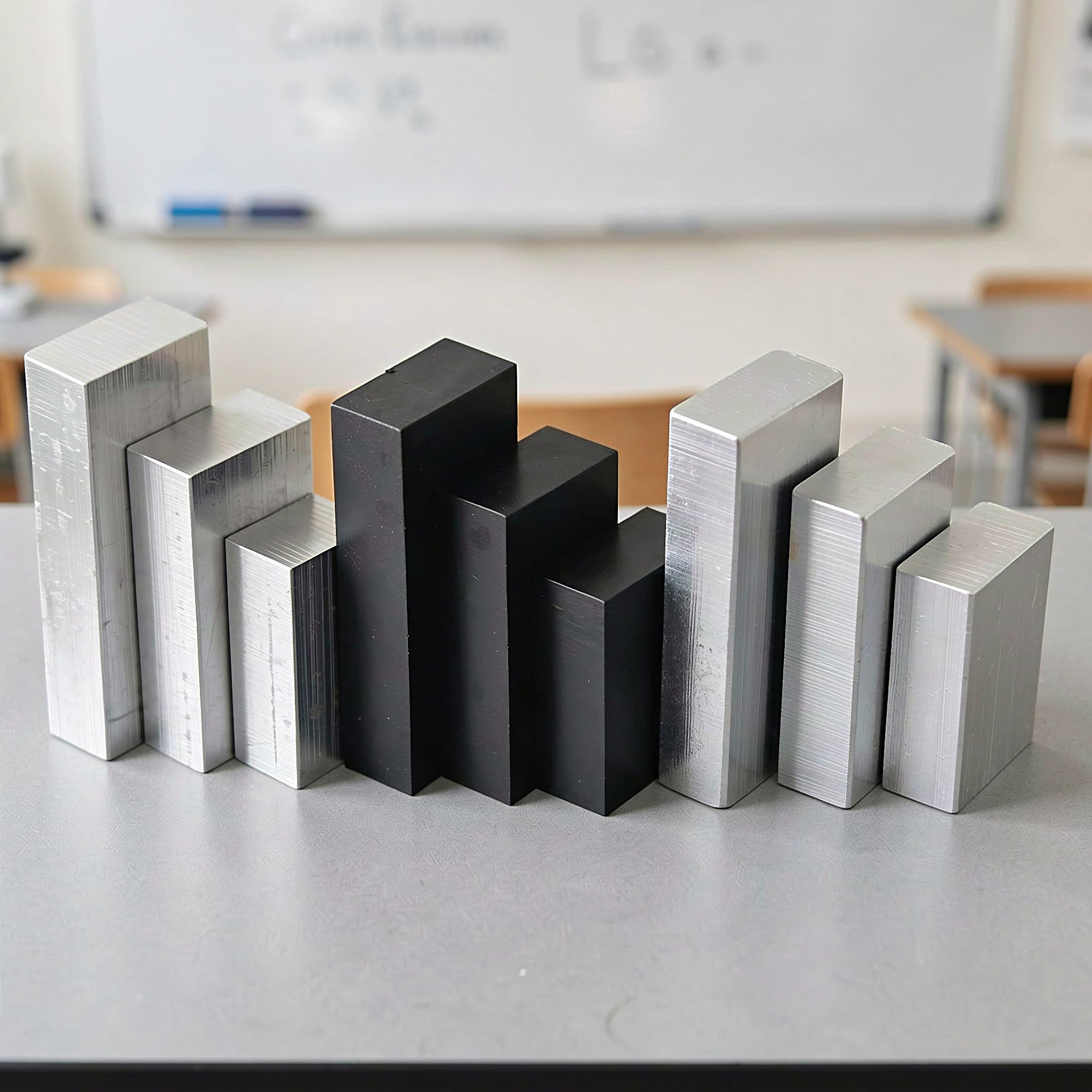 Veemoon 2 jeux de cubes de densité pour expérience de physique : fer, | Bloc métallique rectangulaire pour l'enseignement des sciences, outils pédagogiques et scolaires à domicile