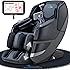 MassaMAX MT339 4D Massage Chair, Full Body Shiatsu Recliner with Electric Extendable Footrest, Zero Gravity, SL Track, Deep Yoga Stretch, Foot Rollers, and Heating Deep Black