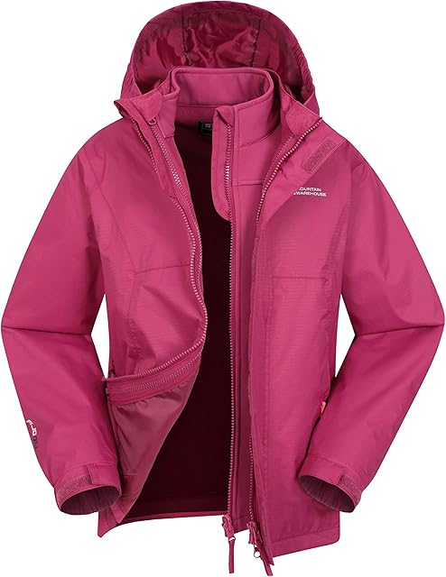Mountain Warehouse Cannonball 3 in 1 Kids Waterproof Jacket Coat