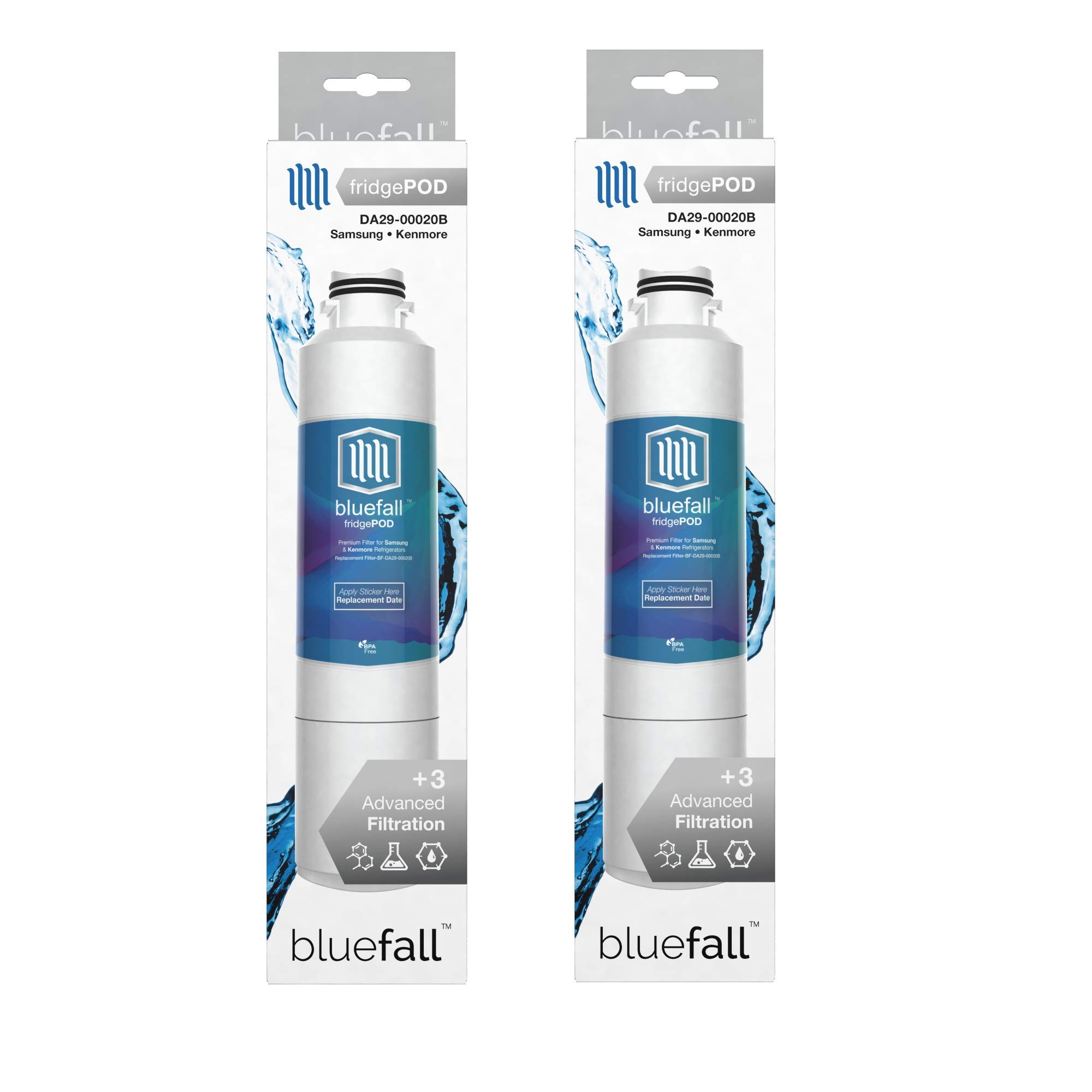 Bluefall Samsung Refrigerator Water Filter DA29-00020B Compatible Value Pack of 2