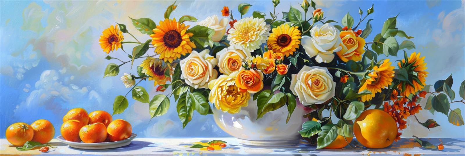 Malen Nach Zahlen Blumen, Kunst Malen Nach Zahlen Erwachsene DIY Paint by Numbers Anfänger Kinder Gemälde inklusive Pinsel und Acrylfarben Ölgemälde Leinwand Bastelset für Frau Geschenke,80x240cm -520