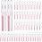 Patelai 100 Pieces Braces Brush for Cleaner Interdental Brush Toothpick Dental Tooth Flossing Head Oral Dental Hygiene Flosser Toothpick Cleaners Tooth Tool(White, Light Pink,Multiple Sizes)