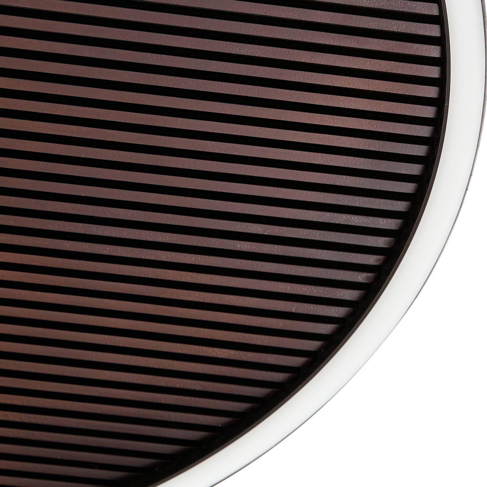 Lucande Bombillas LED lámpara de techo en negro, madera, plafón
