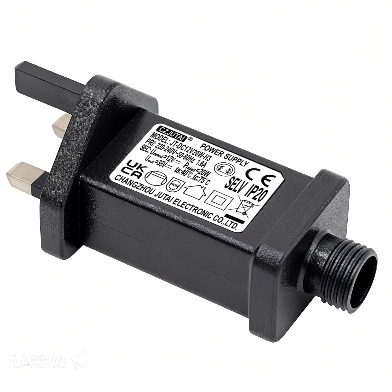 12V 20W LED Transformer String Lights Indoor-Outdoor Power Adapter for CZJUTAI JT-DC12V20W Christmas LightingIlluminate Your Holidays! (Threaded-Constant On) — image 1