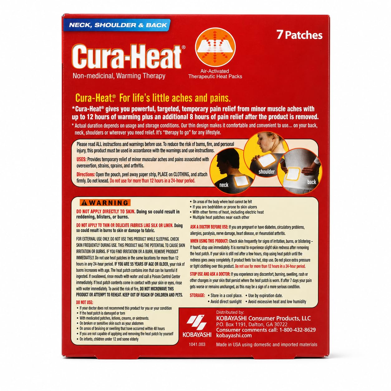 Cura-Heat Heat Therapy Patches, Air Activated, Neck Shoulder & Back, Value Pack 7 Heat Patches — Amazon image 7