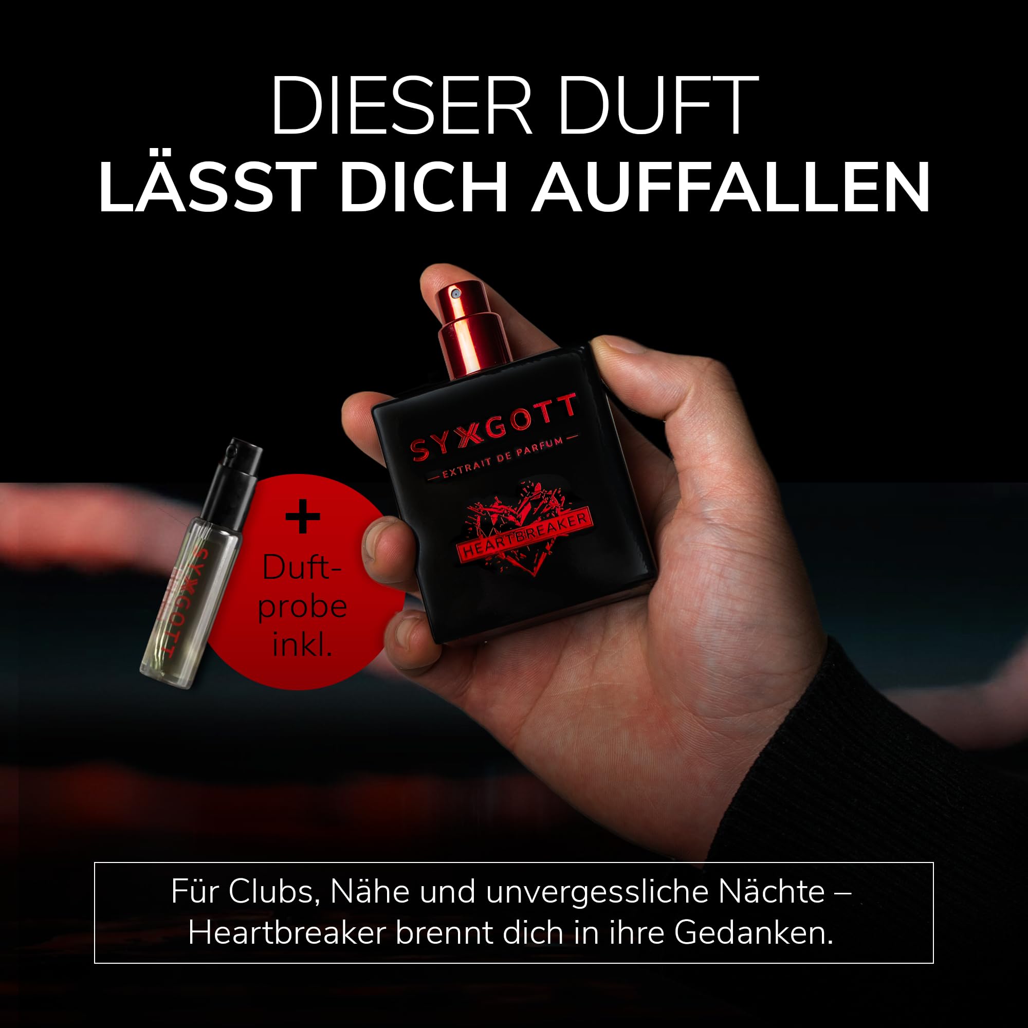 SYXGOTT HEARTBREAKER Männerparfum mit Pheromon Öl | Extrait de Parfum für Herren | Parfumprobe inklusive | intensiv, würzig und erfrischend | perfekter Frühling & Sommerduft