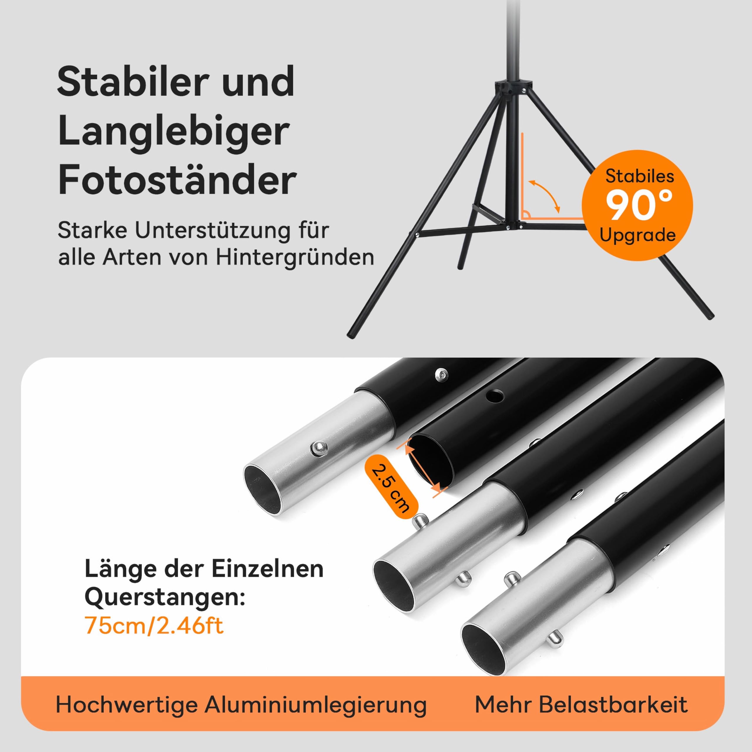 Tsolzdadi Hintergrundständer 3x2,6 M - Verstellbar Produktbild-Vorschau 6