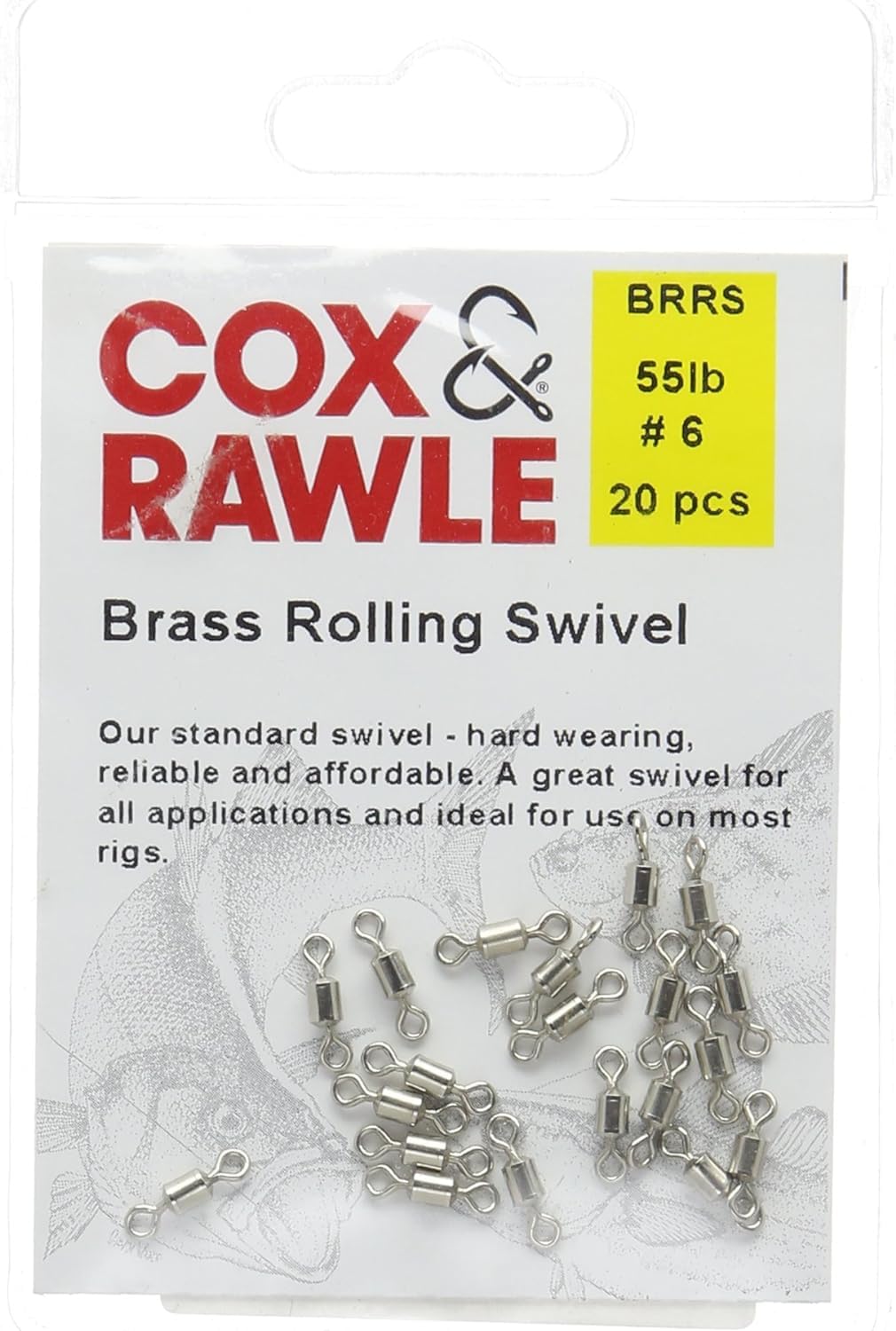Cox & Rawle Brass Rolling Swivels #12 (20 per pack)